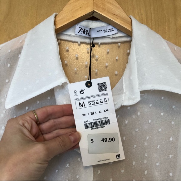 ZARA sheer dot top - Picture 6 of 7